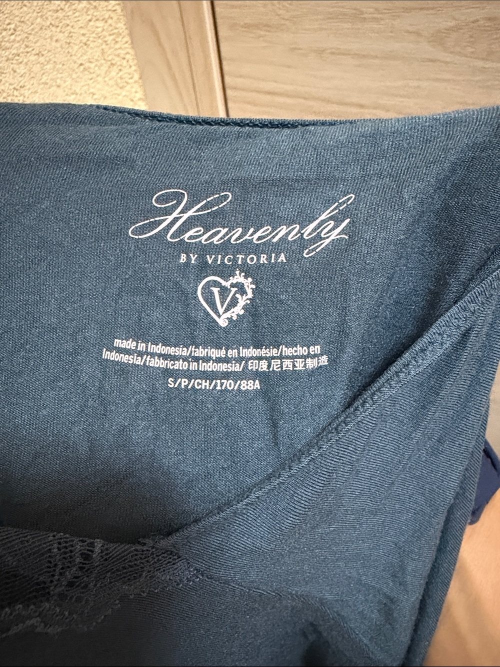 Victoria's Secret EUC Dark Blue Lace-Back Modal Slip Chemise Size S #004 - Picture 5 of 12